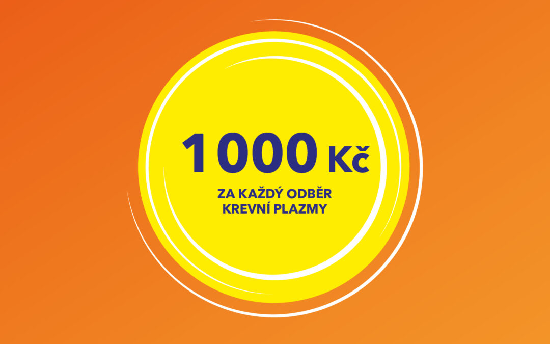 Zvyšujeme náhradu za darování plazmy